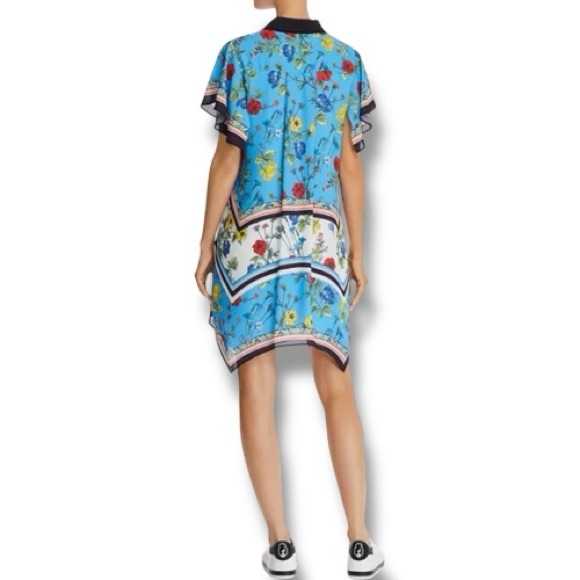 Alice + Olivia Conner Floral Scarf-Print Shirt Dress Size Large - Picture 6 of 13